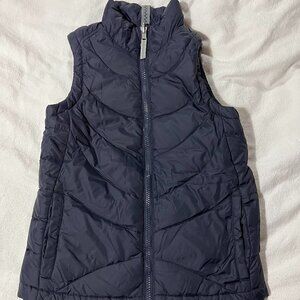 Lands' End Kids Boys Navy Blue Full Zip Quilted Down Puffer Vest Size M (5-6)